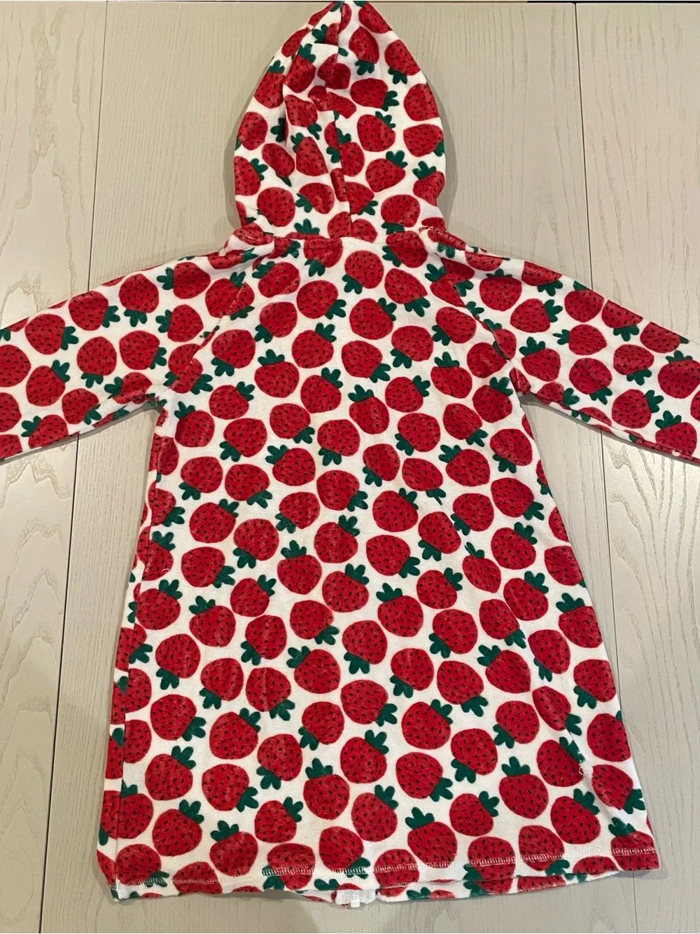Hanna Andersson Long Sleeve Loop Terry Hoodie Cover Up (Strawberry) - Size 8
